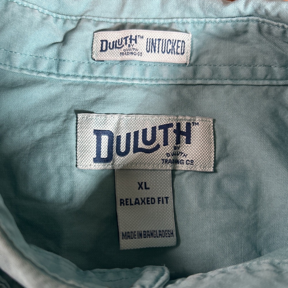 Duluth Trading Co Men's XL Duluth Untucked Great Lakes Washed Shirt Blue Comfort - Picture 4 of 6